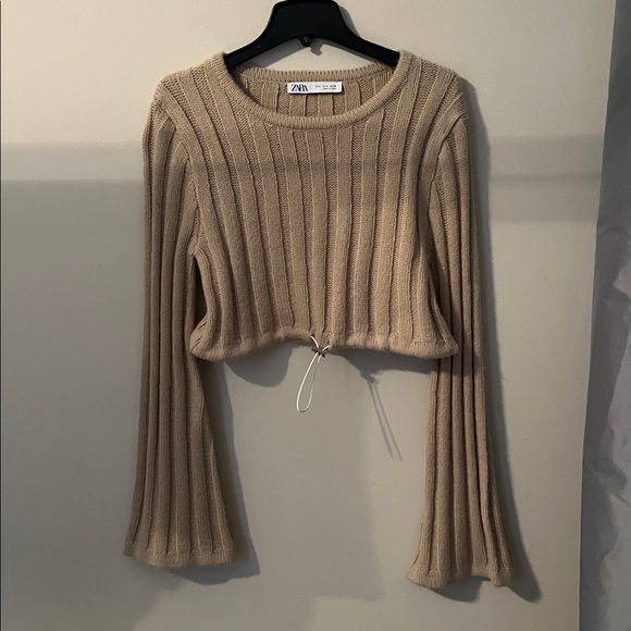 Zara Sweaters - Zara Tan Ribbed Knit Top